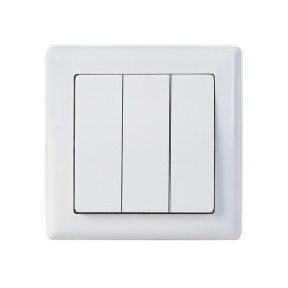 Выключатель 3- клав. (скрытый, пруж. зажим) белый, DARIA, MUTLUSAN