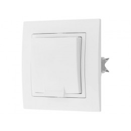 Розетка 1-ая  с з/к крышкой (скрытая, с/з, з/ш,брызг. защ.) белая, Уют, Bylectrica