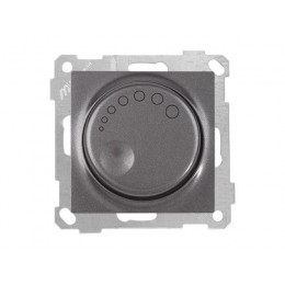 Выключатель поворотный (диммер) (скрытый, без рамки, винт. зажим, 600Вт) дымчатый, DARIA, MUTLUSAN