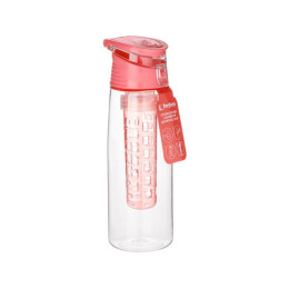 Бутылка для воды с контейнером д/фруктов, 750 мл, нежно-розовая, PERFECTO LINEA