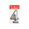 Цифра дверная АЛЛЮР пластик "4" хром