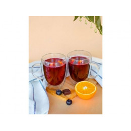 Кружка стеклянная с двойными стенками, 350 мл, серия PELE, PERFECTO LINEA