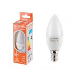 Лампа светодиодная C37 СВЕЧА 6 Вт 170-240В E14 4000К ЮПИТЕР