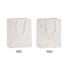 Пакет подарочный с ручками, 23х18х10 см., белый, серия Aurora, PERFECTO LINEA