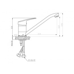 Смеситель для кухни (Lt) D40, серия XAN AV Engineering