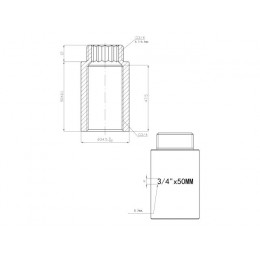 Удлинитель 3/4" вн.-нар. х 50 мм, AV Engineering (инд. упак.)