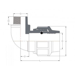 Колено ПЭ 32 х 1 1/4" нар., AV Engineering