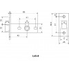 Защелка врезная межк. L45-8 AB ст.бронза 25мм АЛЛЮР