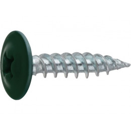 Саморез 4.2х16 мм с прессшайбой, цинк, острый, RAL 6005 (14000 шт в коробе) STARFIX