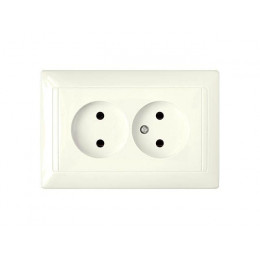 Розетка 2-ая (скрытая, б/з) бежевый, Стиль, BYLECTRICA