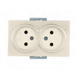 Розетка 2-ая (скрытая, б/з, керамика) кремовая, DARIA, MUTLUSAN