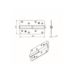Петля 130 мм правая, белая STARFIX