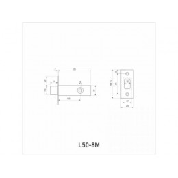 Защелка врезная межк. L50-8M MBN графит магн. АЛЛЮР