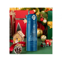 Термос, 480 мл, нержавеющая сталь, MERRY CHRISTMAS, темно-бирюзовый, PERFECTO LINEA