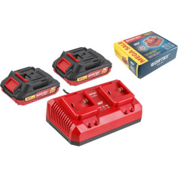 Набор аккумулятор 2х2 А*ч и зарядное устройство 2х2 А WORTEX ALL1 XLT в кор. SET