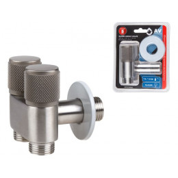 Кран вентильный угловой 1/2" нар. Х 1/2" нар. Х 1/2" нар. установочный, AV Engineering