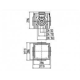 Дождеприемник пластиковый 300х300 (черный), Ecoteck, РБ