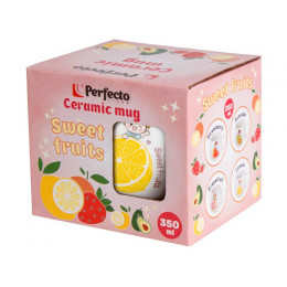 Кружка керамическая, 350 мл, Sweet fruits, лимон, PERFECTO LINEA