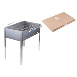 Мангал сборный "Эконом" с шампурами в г/карт.кор.(400х250 х400х0,4толщ,6 шамп.угол.), PERFECTO LIN