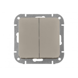 Выключатель 2 клав. (cкрытый, 10А) песочный, Astrum, BYLECTRICA