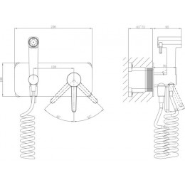 Смеситель для биде (Lt) D35, серия Lotus черный, a-five