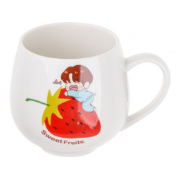 Кружка керамическая, 350 мл, Sweet fruits, клубника, PERFECTO LINEA