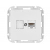 Розетка 1-ая компьютерная (скрытая) белая, Astrum, BYLECTRICA