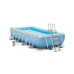Каркасный бассейн Prism Frame, прямоугольный, 400х200х100 см + фильтр-насос 220 В, лестница, INTEX