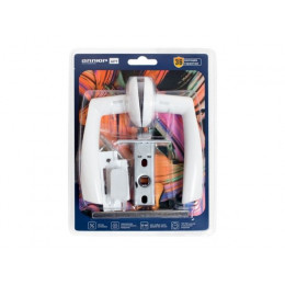 Комплект ручка и защелка АЛЛЮР АРТ "ОСКАР" W+L45-8 W (13110/S45) матовый белый  (20) (компл)