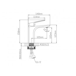 Смеситель для умывальника (Lt) D35, серия WIN AV Engineering