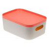 Ящик для хранения с крышкой ИНФИНИТИ 20х14х8,5 см (коралловый) IDEA