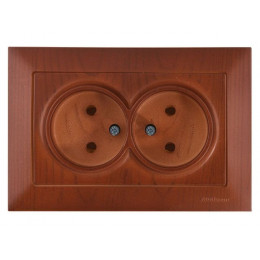 Розетка 2-ая (скрытая, б/з, керамика) вишня, DARIA, MUTLUSAN