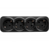Розетка 4-ая (открытая, с/з) черная, Bailly, LEIDEN ELECTRIC