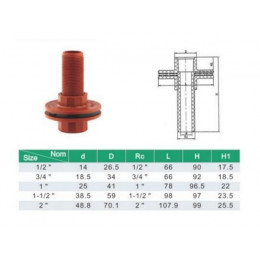 Врезка ПП 3/4" нар. кор., AV Engineering