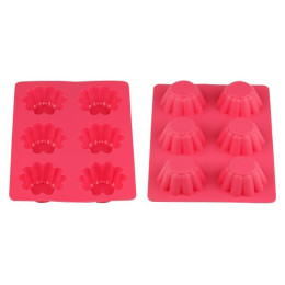 Форма для выпечки, силиконовая, прямоуг. на 6 кексов, 25.5 х 18 х 3 см, FRUIT DOVE, PERFECTO LINEA