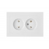 Розетка 2-ая (скрытая, б/з) белая,  Astrum, BYLECTRICA