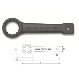 Ключ ударно-силовой накидной упорный 27мм TOPTUL