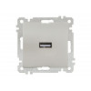 Розетка 1-ая USB (скрытая, без рамки) титан, DARIA, MUTLUSAN