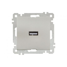 Розетка 1-ая USB (скрытая, без рамки) титан, DARIA, MUTLUSAN