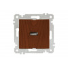 Розетка 1-ая USB (скрытая, без рамки) орех, RITA, MUTLUSAN
