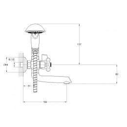 Смеситель для ванны вентильный (тип I), серия 620 ECONOCE