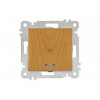 Выключатель 1-клав. (с подсветкой, скрытый, без рамки, винт. зажим) дуб, RITA, MUTLUSAN