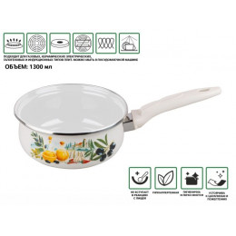 Ковш стальной эмалированный, 1.3 л, серия Халкидики, PERFECTO LINEA