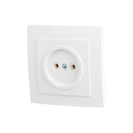 Розетка 1-ая (скрытая, б/з) белая, Стандарт, Юпитер