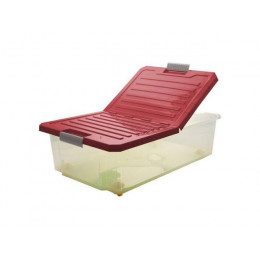 Ящик для хранения Unibox, 616х405х202 мм, 30 л, на роликах, бордовый, BRANQ