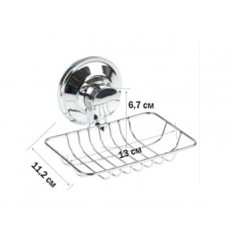 Мыльница настенная на вакуумной присоске, хром. сталь, FIX LOCK, PERFECTO LINEA