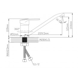 Смеситель для кухни D35, серия 660 ECONOCE
