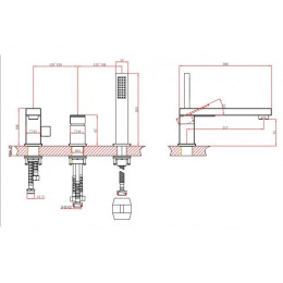 Смеситель для ванны (Lt) D35, серия Lily черный, a-five