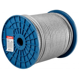 Трос стальной в ПВХ М8(6) DIN 3055 (бухта 100 м) STARFIX