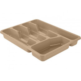 Лоток для столовых приборов, пятисекционный, 330х260х43 мм., шоколадный мокко, PLAST TEAM